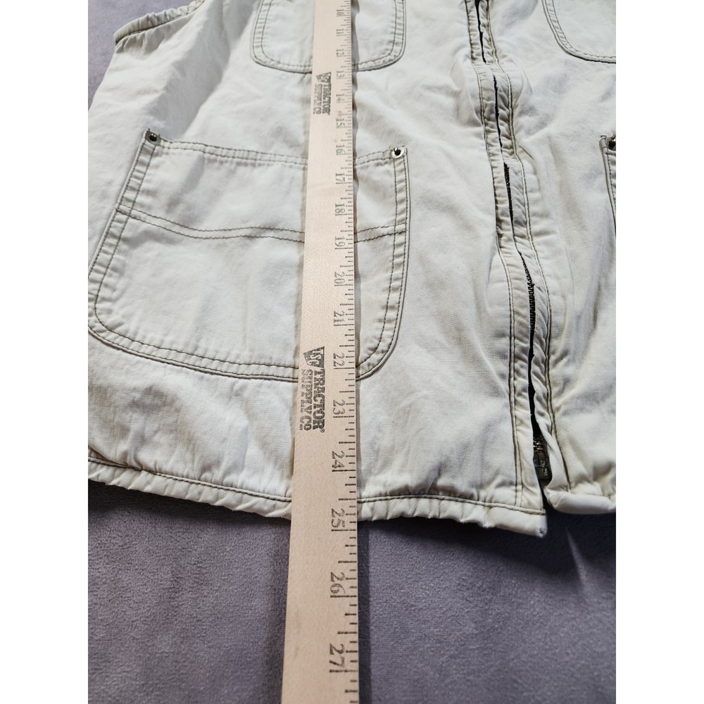 Vintage 90s L.L. Bean Reversible Vest XL Beige Plaid Outdoor Pockets Mens XL - Picture 6 of 6